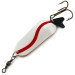 Vintage   Dymara Classic Spoon (Twin Blade), 1oz White / Red / Nickel fishing spoon #15515