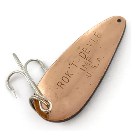 Vintage Eppinger Dardevle Rok't Imp, 3/4oz Black / White / Copper fishing spoon #15542