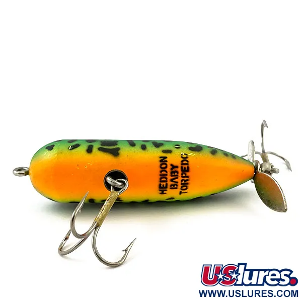 Vintage   Heddon Baby Torpedo, 1/4oz Fire Tiger fishing lure #15552