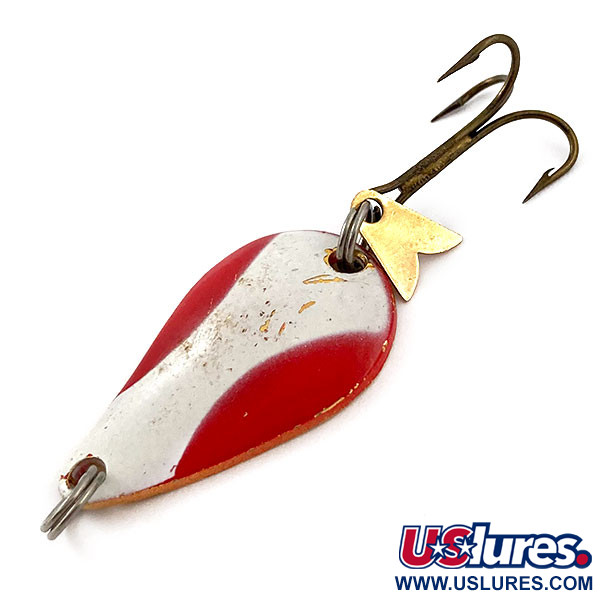 Vintage  Acme K.O. Wobbler , 1/4oz Red / White / Gold fishing spoon #15565