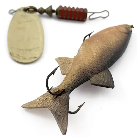 Vintage Mepps Comet 4 Mino, 2/5oz Brass spinning lure #15575