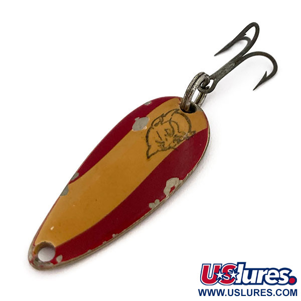 Vintage  Eppinger Dardevle Midget, 3/16oz Brown / Red / Brass fishing spoon #15578