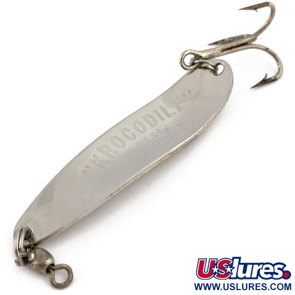 Vintage  Luhr Jensen Krocodile #4, 1/2oz Nickel fishing spoon #15601