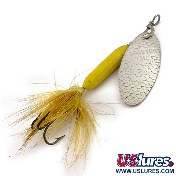 Vintage  Yakima Bait Worden’s Original Rooster Tail 3, 3/16oz Silver spinning lure #15608