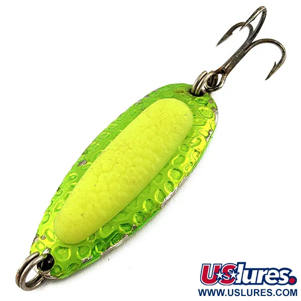 Vintage   Blue Fox Pixee UV, 1/2oz Yellow fishing spoon #15725