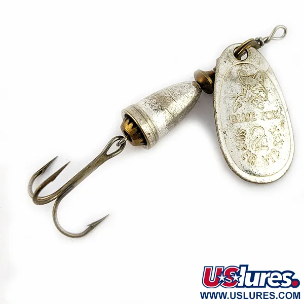 Vintage Blue Fox Super Vibrax 2, 3/16oz Silver spinning lure #15738