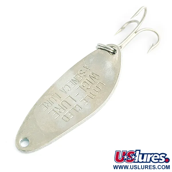 Vintage Little Cleo Seneca, 1/4oz White Pearl fishing spoon #15844