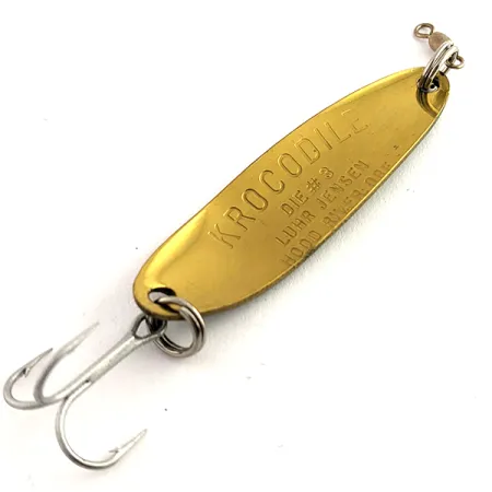 Vintage Luhr Jensen Krocodile #3, 1/3oz Tiger fishing spoon #15846