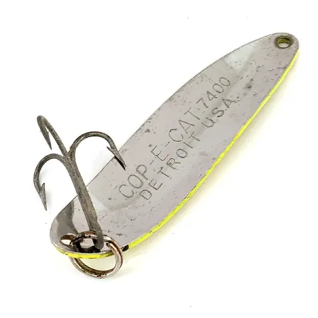 Vintage Eppinger Dardevle Cop-E-Cat 7400 UV, 1/2oz Yellow fishing spoon #15918