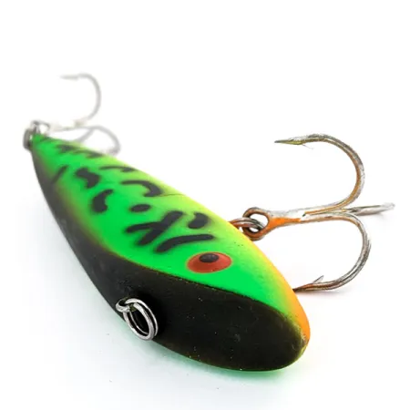 Vintage ​Cotton Cordell Ratt'l Spot Minnow UV, 2/3oz Fire Tiger fishing lure #16092
