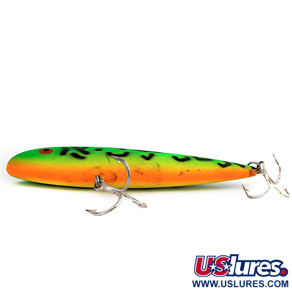 Vintage   ​Cotton Cordell Ratt'l Spot Minnow UV, 2/3oz Fire Tiger fishing lure #16092