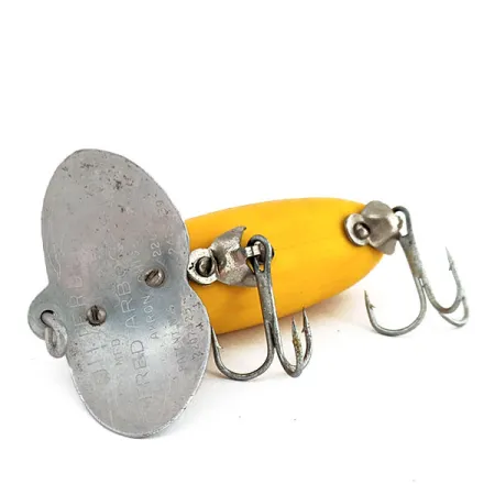 Vintage Fred Arbogast Jitterbug, 1/3oz Yellow fishing lure #15926