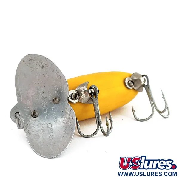 Vintage   Fred Arbogast Jitterbug, 1/3oz Yellow fishing lure #15926