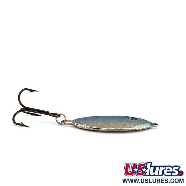 Vintage   Bomber Slab Spoon, 3/4oz Nickel / Blue fishing spoon #15946
