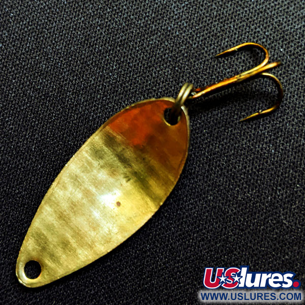 Vintage   Acme Little Cleo bubbles, 1/8oz Brass fishing spoon #15963