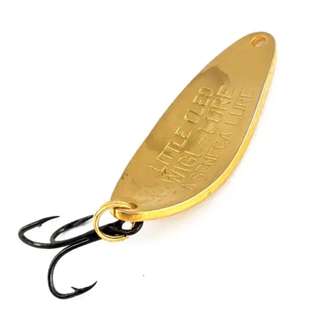 Vintage Little Cleo Seneca, 1/4oz Gold / Red / White fishing spoon #15964