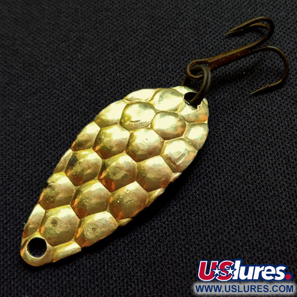 Vintage   Acme Little Cleo bubbles, 1/8oz Brass fishing spoon #15965