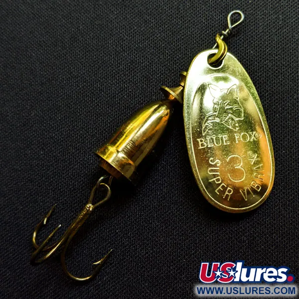 Blue Fox Super Vibrax 3, 1/4oz Gold spinning lure #15971