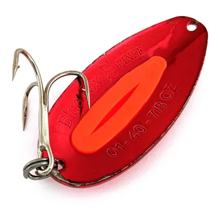 Vintage Blue Fox Pixee UV, 3/4oz Red Metallic fishing spoon #15972