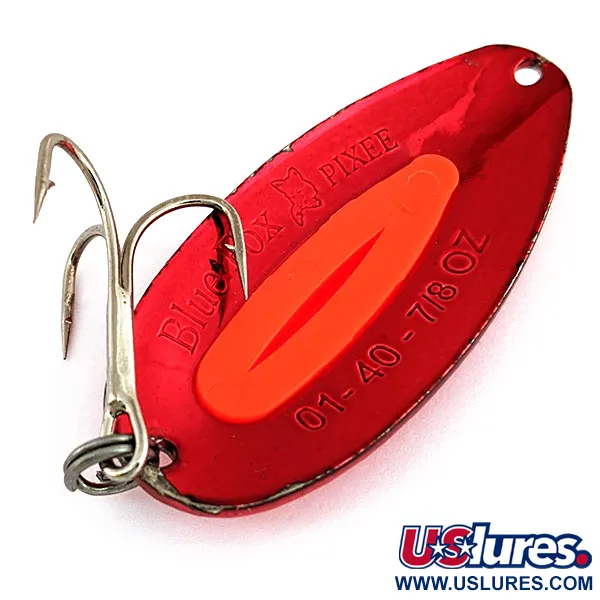 Vintage   Blue Fox Pixee UV, 3/4oz Red Metallic fishing spoon #15972