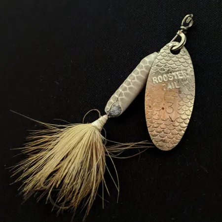 Vintage Yakima Bait Worden’s Original Rooster Tail 3, 3/16oz Silver spinning lure #15976