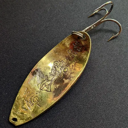 Vintage Seneca Little Cleo (Hula Girl), 3/4oz Brass fishing spoon #15986