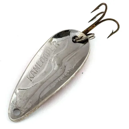 Vintage Acme Kamlooper Spoon, 2/5oz Nickel / Red fishing spoon #16009