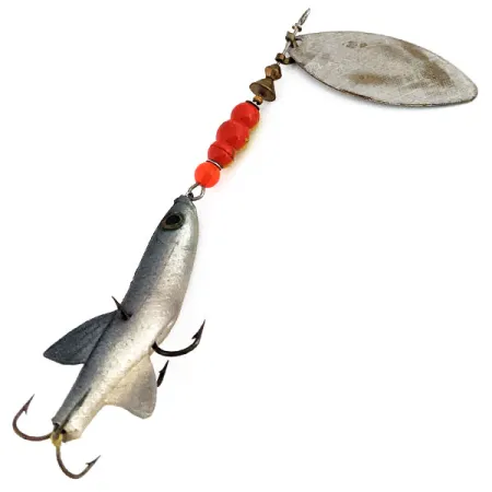 Vintage Mepps Aglia Long 3 Mino, 1/2oz Silver spinning lure #16030