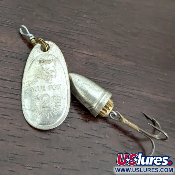 Vintage Blue Fox Super Vibrax 2, 3/16oz Silver spinning lure #16144