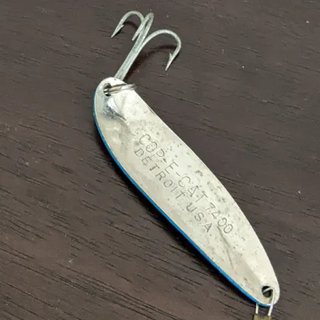 Vintage Eppinger Dardevle Cop-E-Cat 7400, 1/2oz Blue / Nickel fishing spoon #16149