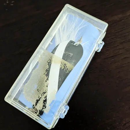 Vintage Weezel Rex Weedless Spoon, 2/5oz Black / White fishing spoon #16151