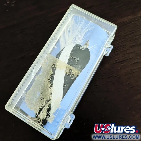   Vintage Weezel Rex Weedless Spoon, 2/5oz Black / White fishing spoon #16151