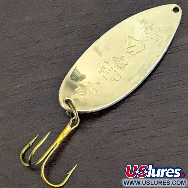 Vintage  Seneca Little Cleo (Hula Girl), 3/4oz Gold fishing spoon #16163