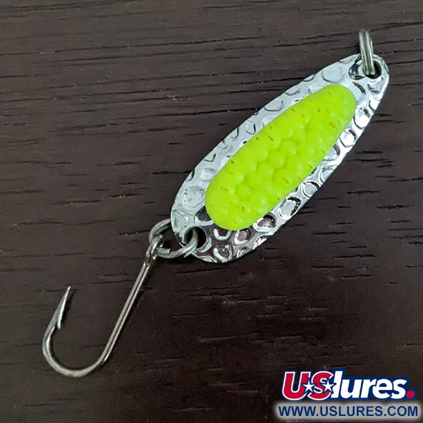 Vintage   Blue Fox Pixee UV, 1/8oz Nickel / Yellow fishing spoon #16170