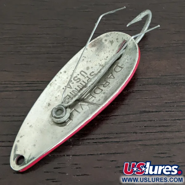 Vintage  Eppinger Weedless Dardevle Spinnie, 1/3oz Red / Nickel / White fishing spoon #16173