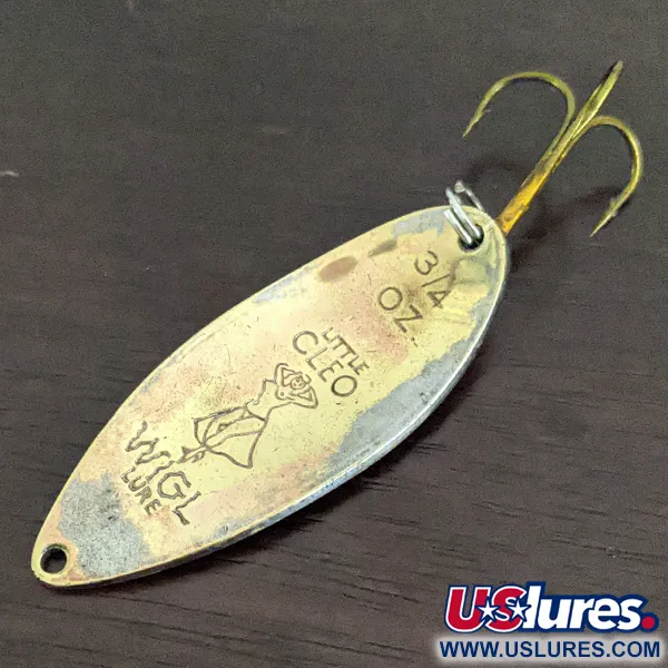 Vintage  Seneca Little Cleo (Hula Girl), 3/4oz Nickel / Gold fishing spoon #16182