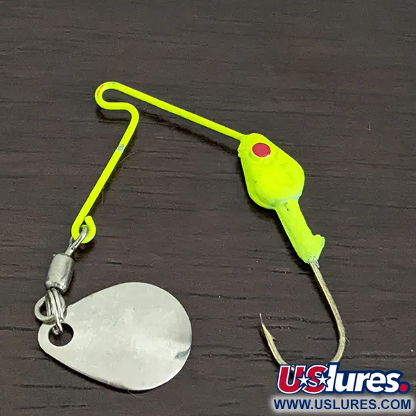 Vintage Worth Spinner Bait, 3/32oz Nickel / Chartreuse spinning lure #16205