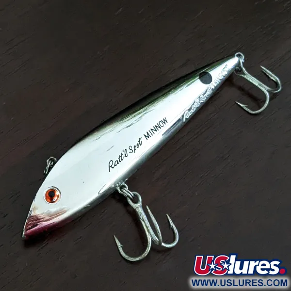 Vintage   Cotton Cordell Ratt'l Spot Minnow​, 2/3oz silver fishing lure #18330