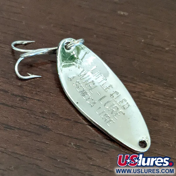 Vintage Little Cleo Seneca, 1/4oz Nickel / Blue fishing spoon #16252