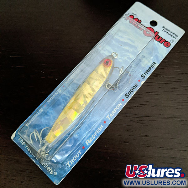  L&S Bait Mirro lure MirrOlure MirrOminnow 19MR Suspending Twitchbait, 2/5oz Gold fishing lure #16300