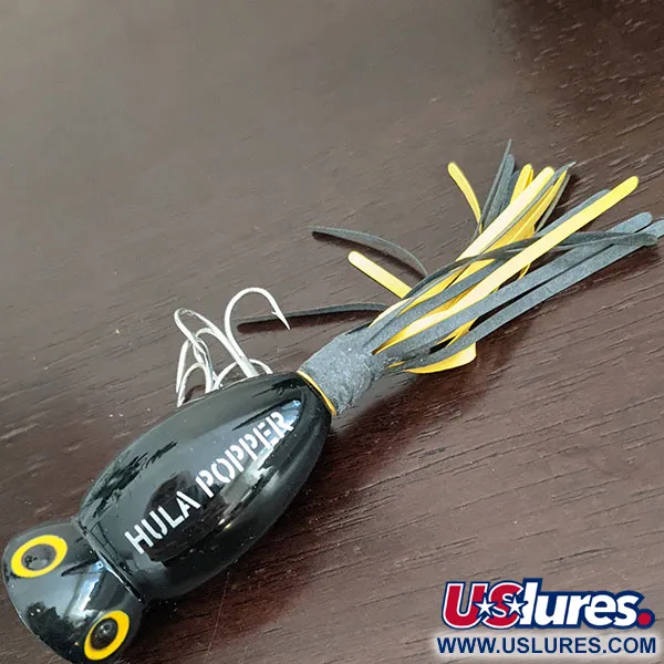   Fred Arbogast Hula Popper, 1/3oz Black / Red fishing lure #16315