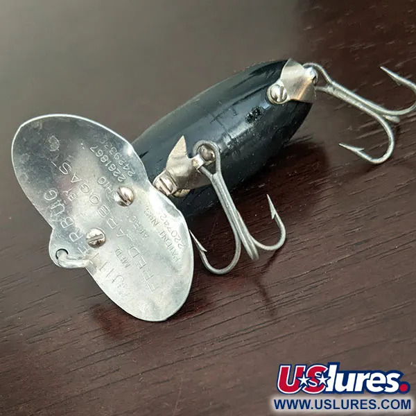 Vintage   Fred Arbogast Jitterbug, 1/3oz Black fishing lure #16316