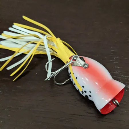 Fred Arbogast Hula Popper, 1/4oz Tiger fishing lure #16324