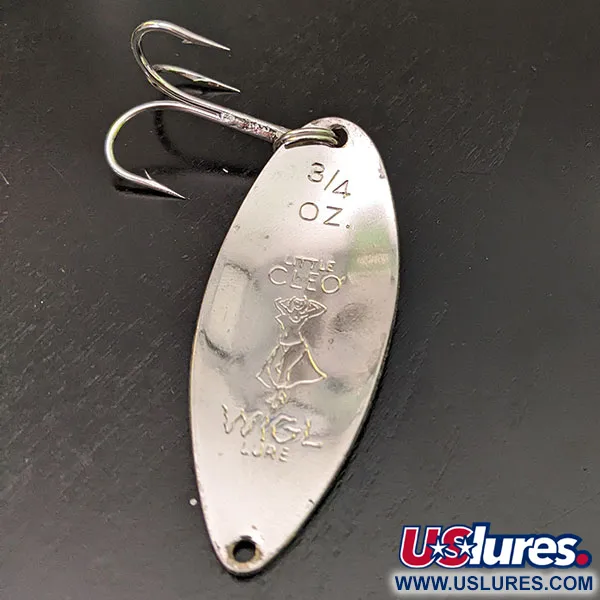Vintage Seneca Little Cleo (Hula Girl), 3/4oz Nickel fishing spoon #16342