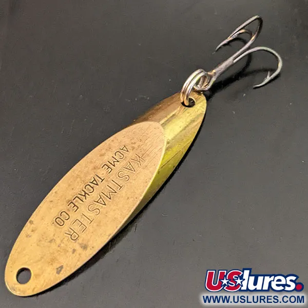Vintage Acme Kastmaster, 1/4oz Matte Brass fishing spoon #16347