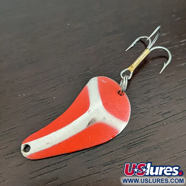 Vintage  Worth PÖC Chop, 2/5oz Nickel / red fishing spoon #16380