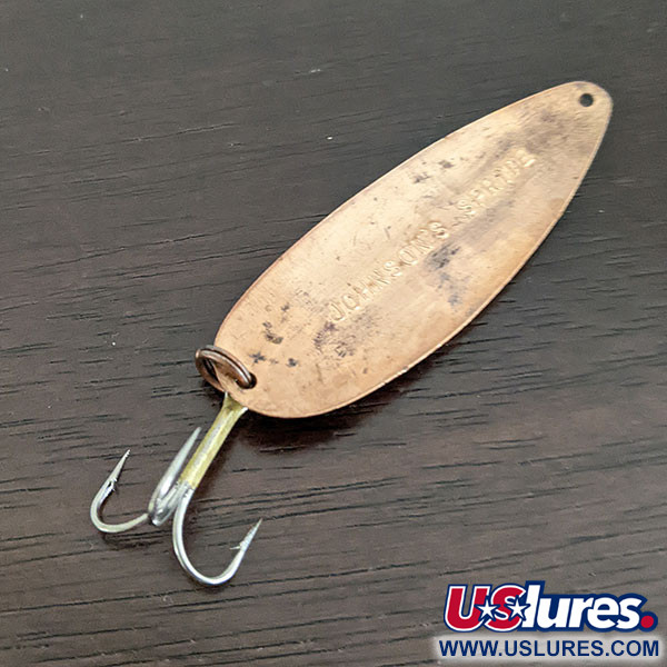 Vintage Johnson Sprite, 3/5oz Copper fishing spoon #16395