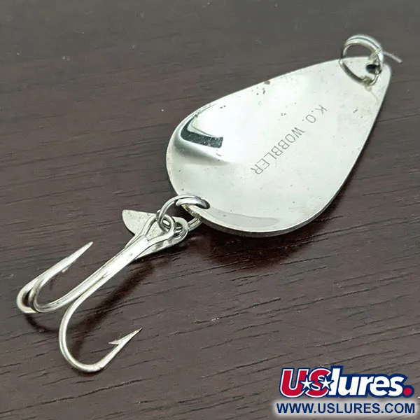 Vintage  Acme K.O. Wobbler , 3/4oz Nickel / Blue fishing spoon #16399