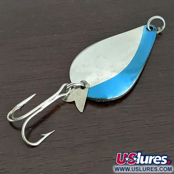 Vintage  Acme K.O. Wobbler , 3/4oz Nickel / Blue fishing spoon #16399