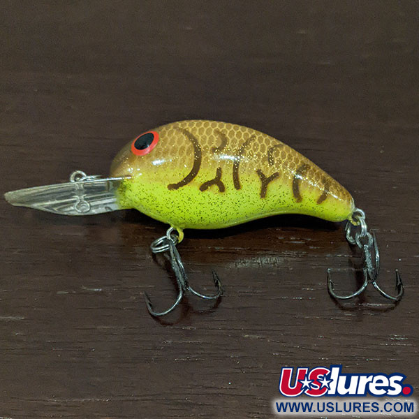 Vintage   Bandit 200, 1/3oz Brown Craw Chartreuse Belly fishing lure #16412